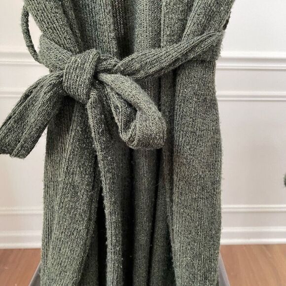 Vintage 90s Fashion Love Dark Green Sweater Pants Duster Cardigan L - Picture 4 of 8